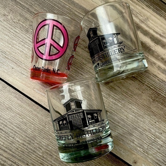 Set of 3 Shot-glasses | 2 Firefly Distillery Shot Glasses & 1 Outer Banks - Picture 1 of 3
